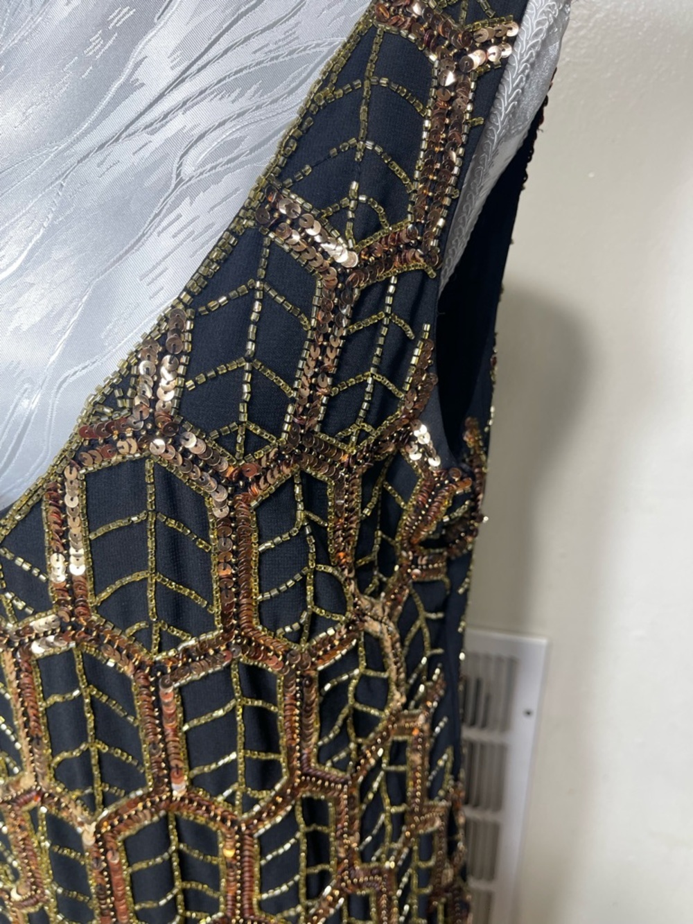 Maya Black Mini Dress with Gold Sequin party - Picture 6 of 7